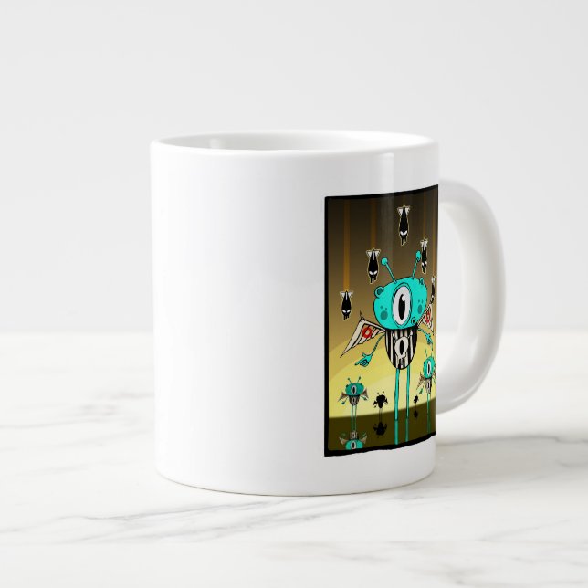 Caneca De Café Grande Alienígena 2012 da equipe (Frente Esquerda)
