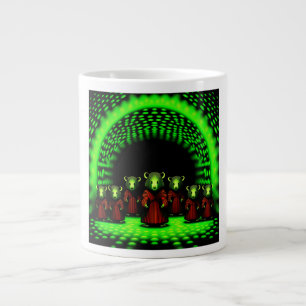 Caneca De Café Grande Alienígena Emissário está chegando através do Café