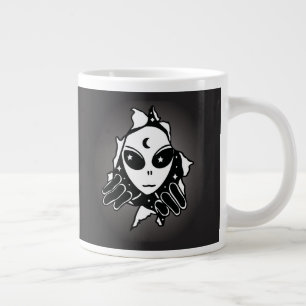 Caneca De Café Grande Alienígena Fofo Espiando por um Buraco na Parede