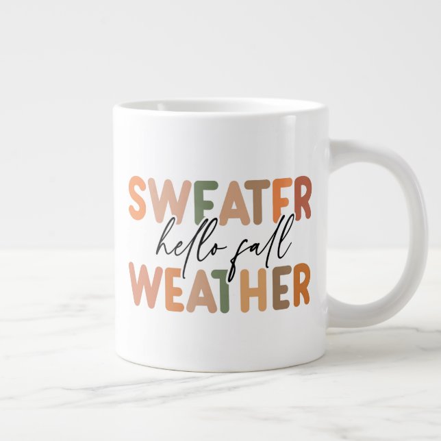 Caneca De Café Grande Alô Fall | Clima De Sweater (Direita)