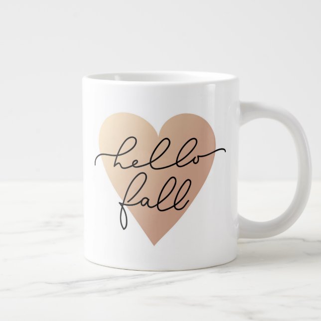 Caneca De Café Grande Alô, Fall Love Heart (Direita)