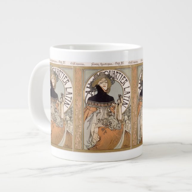 Caneca De Café Grande Alphonse Mucha Lady Jumbo Mug (Frente Esquerda)