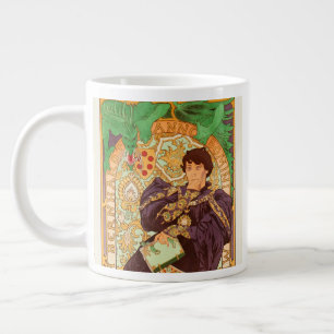 Caneca De Café Grande Alphonse Mucha Prince e Dragon