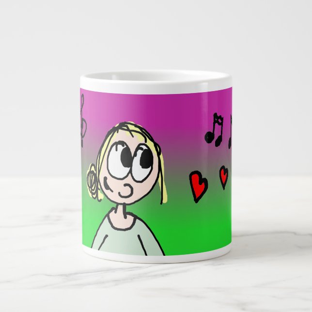 Caneca De Café Grande Als je aan muziek denkt, Mok (Frente)