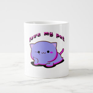 Caneca De Café Grande AMA A MINHA Fúchsia E A MINHA BOLSA