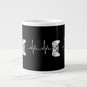 Caneca De Café Grande Amante de Video Game Batimento Cardíaco de Gamer