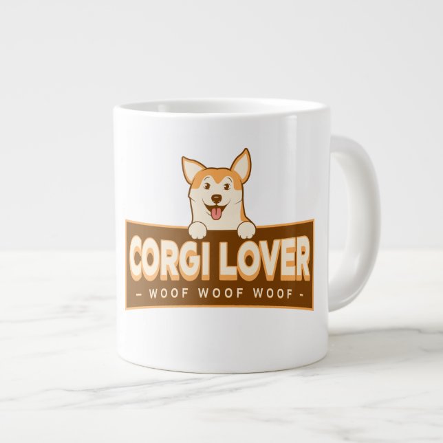 CANECA DE CAFÉ GRANDE AMANTE DO CORGI (Frente Esquerda)