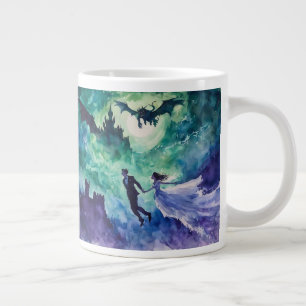 Caneca De Café Grande Amantes Voantes - Pintura Por Aquarela