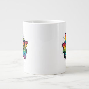 Caneca De Café Grande Ame a Si Mesmo Ferozmente – Citação Arco-Íris LGBT