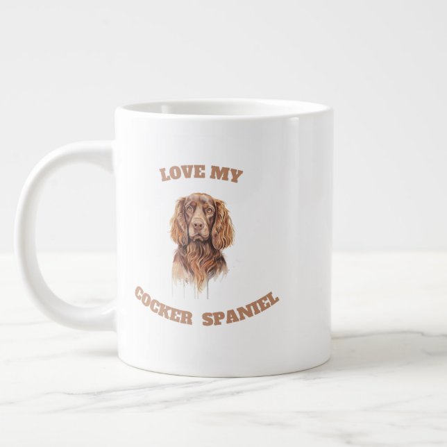 Caneca De Café Grande Ame Meu Cocker Spaniel (Esquerda)