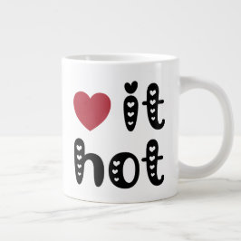 Caneca De Café Grande Ame-o Quente com Corações