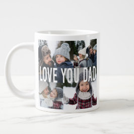 Caneca De Café Grande Ame Seu Dia de os pais De Colagem De Fotografias D