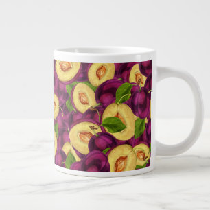 Caneca De Café Grande Ameixas de Aquarela