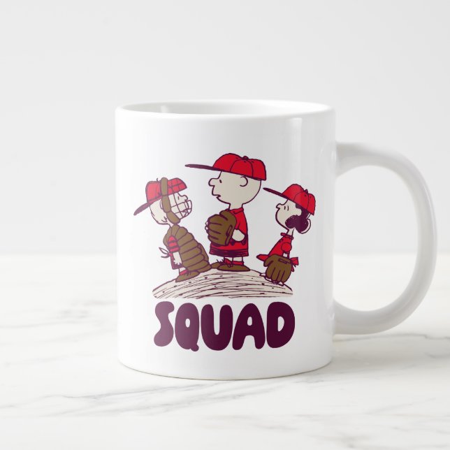 Caneca De Café Grande Amendoins | Esquadrão de Baseball (Direita)