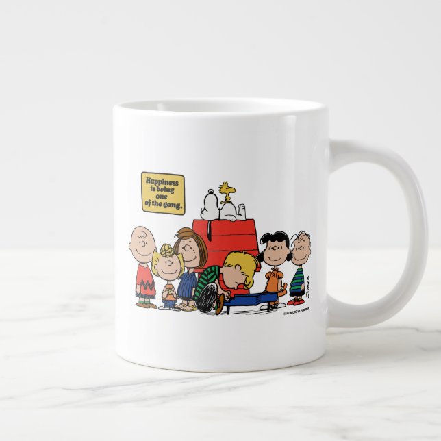 Caneca De Café Grande Amendoins | Felicidade é ser uma das gangues (Direita)