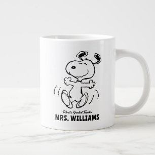 Caneca De Café Grande Amendoins Maior Professor Snoopy Personalizado