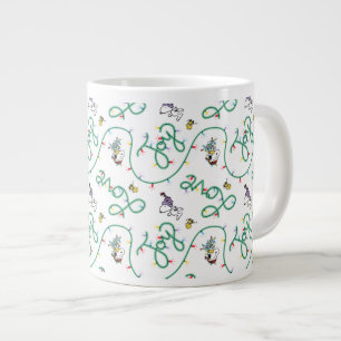 Caneca De Café Grande Amendoins Padrão de amor de Natal brilhante e br