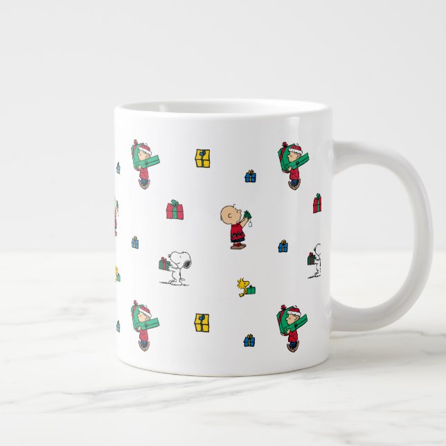 Caneca De Café Grande Amendoins | Padrão de doação de presente de Natal (Direita)