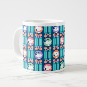 Caneca De Café Grande Amendoins Padrão de Sonhos de Deco Azul Escuro d