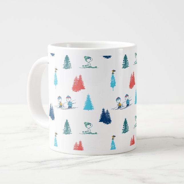 Caneca De Café Grande Amendoins | Pele de inverno o padrão das manchas (Frente Esquerda)