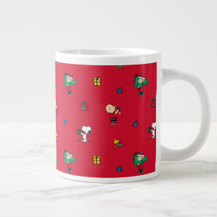 Caneca De Café Grande Amendoins   Presente de Natal Com Vermelho