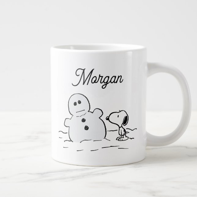 Caneca De Café Grande Amendoins | Snoopy constrói um boneco de neve | Ad (Direita)