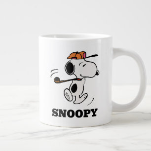 Caneca De Café Grande Amendoins Snoopy Golf Swing
