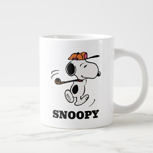 Caneca De Café Grande Amendoins | Snoopy Golf Swing (Direita)