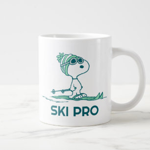 Caneca De Café Grande Amendoins   Snoopy on Skis