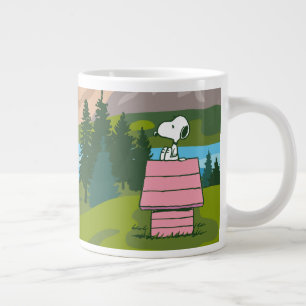 Caneca De Café Grande Amendoins   Snoopy & Woodstock O Excelente No Exte