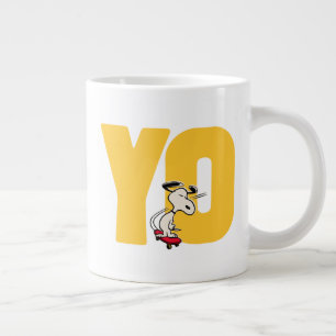 Caneca De Café Grande Amendoins Snoopy YO Skateboard