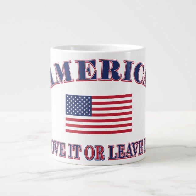 Caneca De Café Grande América Ame-a Ou Deixe-a (Frente)