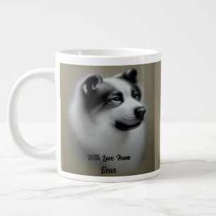 Caneca De Café Grande American Akita Vintage Style Pinting
