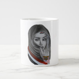 Caneca De Café Grande American Girl with Yemeni Roots – Yemen Flag