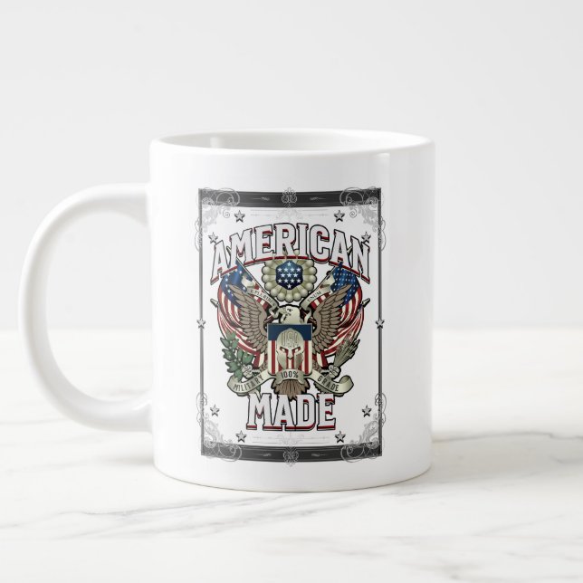 Caneca De Café Grande American Made Militar Grau 15oz (Esquerda)