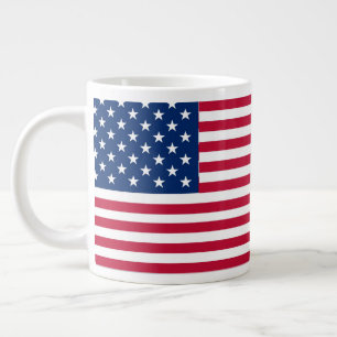 Caneca De Café Grande American USA Flag Pride Design- 76353 Large Clock 