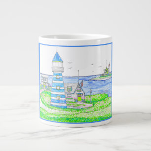 Caneca De Café Grande Americana 2 Lâmpada Jumbo Mug