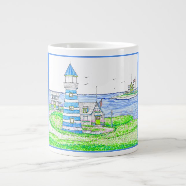 Caneca De Café Grande Americana 2 Lâmpada Jumbo Mug (Frente)