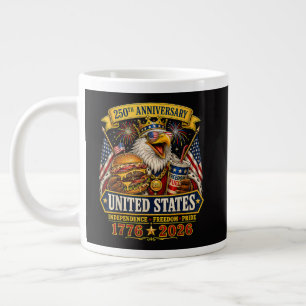 Caneca De Café Grande Americano 1776 2026 250º 4 de julho Dia da Indepen