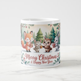 Caneca De Café Grande Amigos do Inverno na Floresta