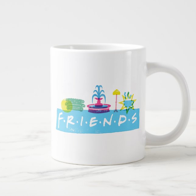 Caneca De Café Grande AMIGOS™ | Logotipo com ícones (Direita)