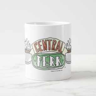 Caneca De Café Grande AMIGOS™  Logotipo da Aquarela Central de Perk