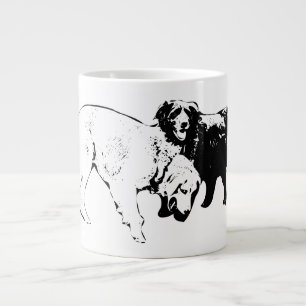 Caneca De Café Grande Amigos no Caminho de Folha