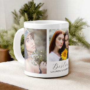 Caneca De Café Grande Amizade de Modelo de 3 Fotografias Besties