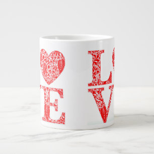 Caneca De Café Grande Amo arte em texto