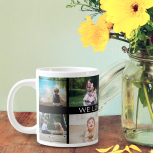 Caneca De Café Grande Amo-Te, Avó Colagem Personalizada De Fotos