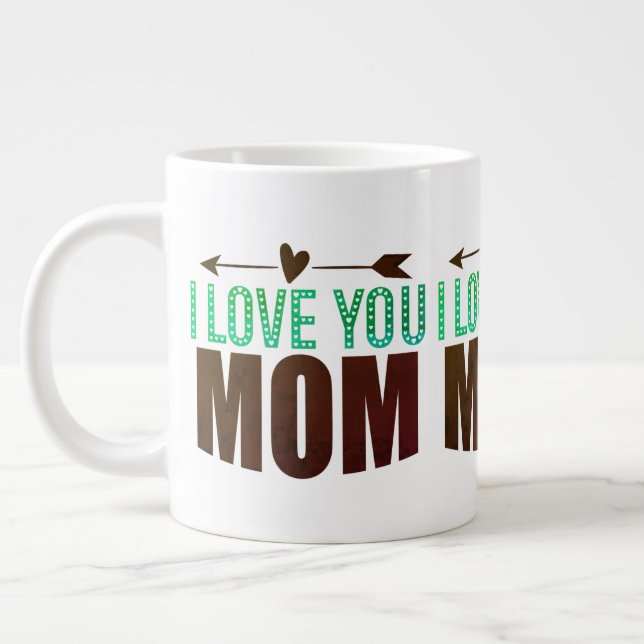 Caneca De Café Grande Amo-te, mãe. (Esquerda)