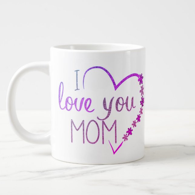 Caneca De Café Grande Amo-te, mãe. (Esquerda)