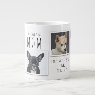 Caneca De Café Grande Amo-te, mãe, Dia de as mães 6, colagem fotográfica
