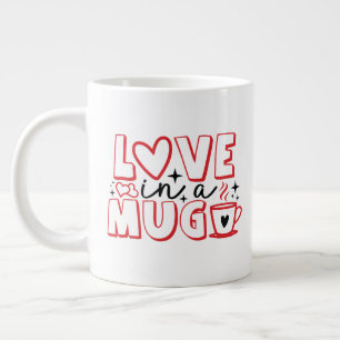 Caneca De Café Grande Amor a um Namorados Vermelho Mug